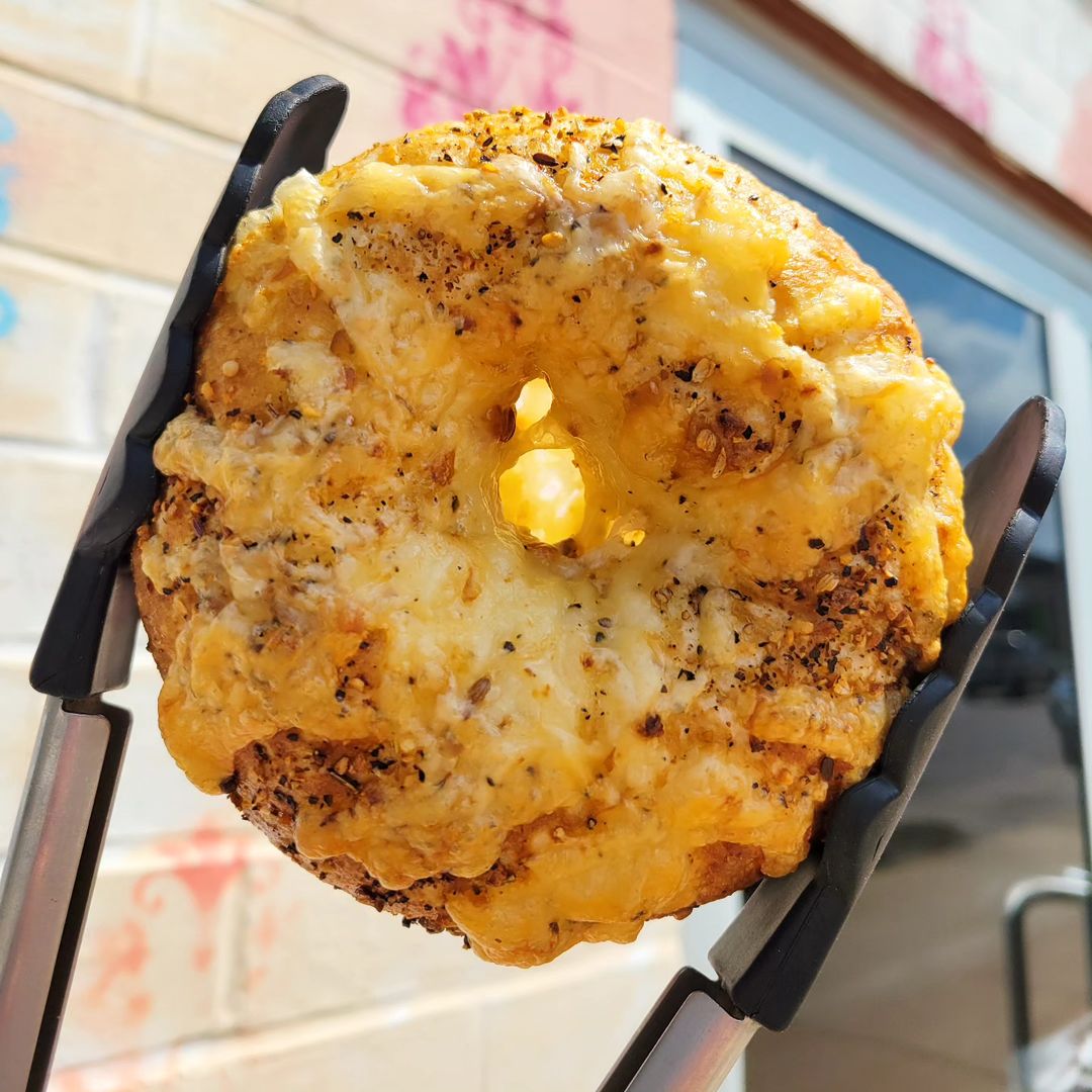 Steak Spice Smoked Cheddar Bagel